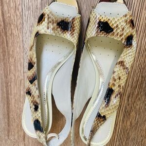 Geox Snakeskin Patterned Slingback Heels